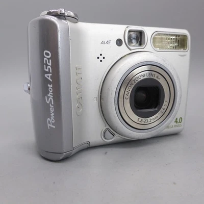Canon Digital Camera PowerShot A520 4.0MP Silver Tested - Image 1 of 4