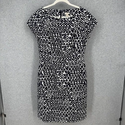 Vestido J Crew SS Basketweave Talla 8 Azul Marino Profundo Regentes Hasta la Rodilla Oficina Trabajo Usado en Excelente Condición Foto 1 de 4