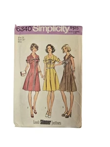 Simplicity 6340 Misses Princess Dress Sewing Pattern Size 14 Bust 36" 1970s - Picture 1 of 5
