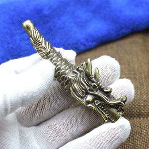 Brass Vintage "Dragon Head" Cigarette Holder Filter Pipe Cigarette Holder Gift - Picture 1 of 8