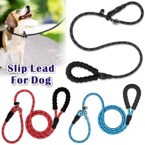 6ft Nylon Slip Rope Strong Dog Puppy Training Lead Anti Pull No Collar Needed - Picture 1 of 18