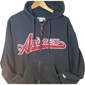 Rare Vintage 90's Avirex Black Spell Out Hoodie 2XL - Picture 1 of 14
