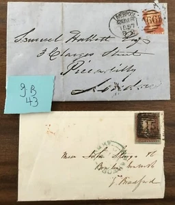 GREAT BRITAIN\ QUEEN VICTORIA 1d RED ON PART BLUED PAPER 4 BIG MARGING IRISH PM - Picture 1 of 2