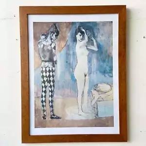 Vintage Framed Print Titled Harlequin’s Family by Picasso - Picture 1 of 10