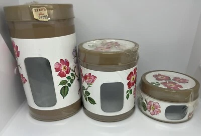 Juego de 3 frascos de almacenamiento de cocina vintage hechos en ITALIA *NUEVO* Departamento de Lynn’s Foto 1 de 4