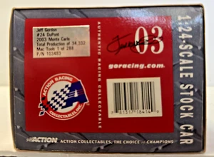 Diecast Action 1:24 Jeff Gordon #24 Dupont 2003 Monte Carlo Mac Tools - Picture 1 of 5