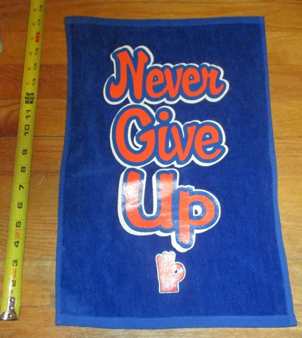 2016 WWF WWE Wrestling John Cena Rally Towel Never Give Up Blue 12 x 17 Cover