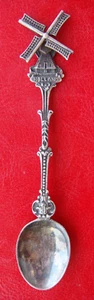 Old Rare Antique Dutch Windmill It spin Silver souvenir collectibles spoon no.3 - Picture 1 of 12
