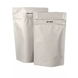 100 EA di mezza oncia trasparente bianco opaco GRIP 'N PULL™ borsa Mylar resistente ai bambini - Foto 1 di 5