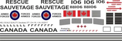 Decal 377 Bell UH-1D / CH-118 Canadian Armed Forces Yellow 106 - Image 1 of 2