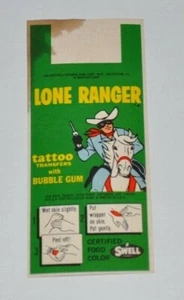 LONE RANGER Swell Bubble Gum TATTOO Wrapper unused 1960s paper wrapper - Picture 1 of 2