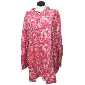 Woman Within Button Up Shirt Women’s Size 5X Tie Dye Orange Long Sleeve’s - Picture 1 of 14