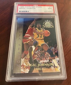 1996 TOPPS NBA STARS MAGIC JOHNSON PSA MINT 9! - Picture 1 of 2
