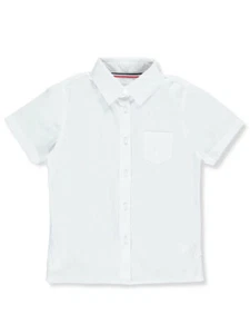 French Toast Big Girls' S/S Pocket Button-Down Blouse (Sizes 10C - 46C) - white, - Picture 1 of 1