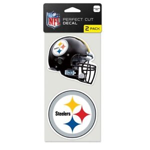 PITTSBURGH STEELERS 2 PIECE PERFECT CUT DECAL SHEET 4"X8" HELMET AND LOGO