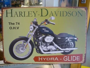 HARLEY-DAVIDSON THE 74 O.H.V HYDRA-GLIDE TIN SIGN / MAN CAVE - AU STOCK ! - Picture 1 of 7