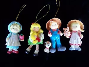 Lote de 4 adornos vintage de papel maché tela rígida para niños Navidad años 70 - Imagen 1 de 12