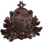 Plaque MOUNTAIN Lodge Bear Head Small Oxblood Red Resin Hand-Painted Hand-Cast