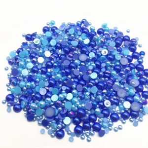 Half Round Flat Backs Pearls For Craft Card Making Embellishment Gems 4,6,8mm - Picture 1 of 10