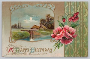 Postcard Happy Birthday Greetings Sydney OH Embossed - Picture 1 of 2