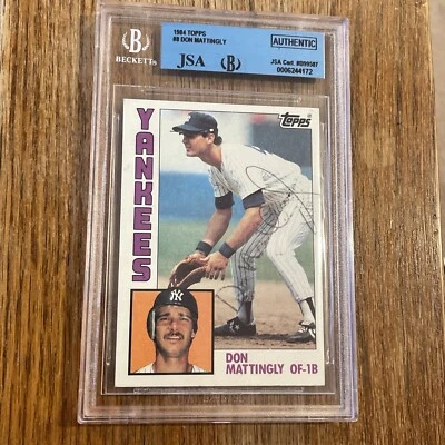 Don Mattingly Signed 1984 Topps RC IP Auto JSA/BECKETT  New York Yankees - Image 1 of 4
