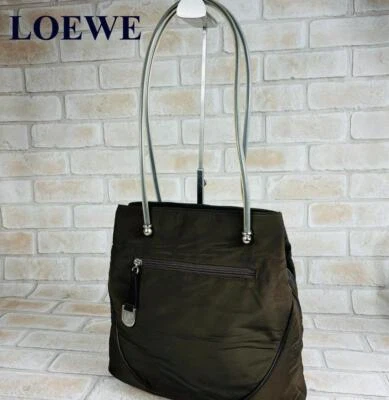 Bolso de Mano Loewe Bolso de Hombro Marrón Anagrama Nylon Damas de Japón Usado Foto 1 de 4