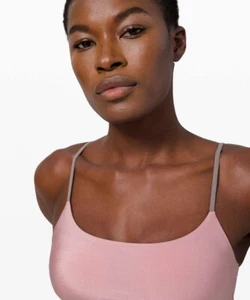 Lululemon all that glimmers top lunar rock pink taupe bra swim A/B padded NWT S - Picture 1 of 6