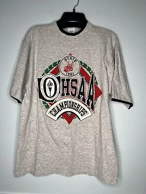 Jostens 俄亥俄州高中锦标赛 1992 年 T 恤大号复古 90 年代 — 第 1/4 张图片