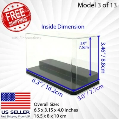 Hot Wheels Display Case Small Clear Plastic Box Dust Proof Stair Step 6.5" x 3" - Image 1 of 4