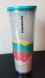 Starbucks  Pastel Wave Iridescent Venti Tumbler Spring Multicolor 24OZ No Straw