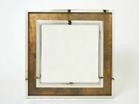 XL Industrial Chrome copper metal mirror Belgo Chrome 1970s Cover