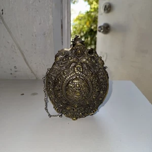 Antiker griechischer Balkan versilberter Messing Schießpulver Flachmann Griechenland zum Schwert  - Bild 1 von 5