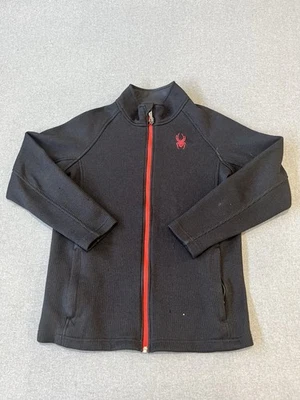 Spyder Kids Black Zip-up Jacket With Red Accents Size Large 14/16 - Image 1 of 4