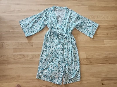 Женский гранат Hill зеленый хлопок кимоно стиль халат размер Xs цветочный зеленый - Изображение 1 из 4