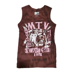 MTV Music Television Damen Tank Top Large "I Want My MTV" Retro 80er Grafik T-Shirt - Bild 1 von 4