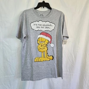 Garfield Herren grau Kurzarm Weihnachten Urlaub Cartoon Grafik T-Shirt Medium NEU - Bild 1 von 5