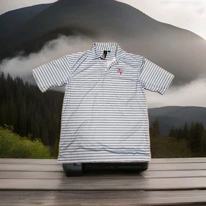 TGJT Texas Junior Golf Tour Logo blau gestreift leichtes Poloshirt Herren Medium - Bild 1 von 6