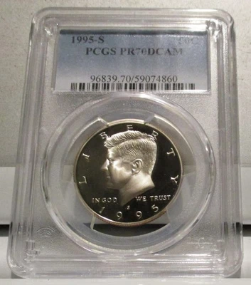 1995-S KENNEDY HALF DOLLAR GRADED A PCGS PR70DCAM - Image 1 of 2