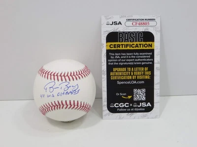 BÉISBOL OML FIRMADO POR BRUCE BOCHY con 4xWSChamps Texas Rangers SF Giants certificado de autenticidad JSA Foto 1 de 4