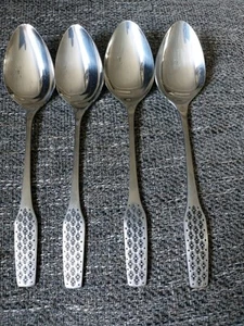 4 x VINTAGE VINERS EMPIRE SHAPE STAINLESS STEEL TABLE SPOONS - Picture 1 of 2