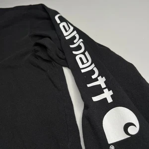 Carhartt K231 Men's XL Long Sleeve T-Shirt Black Original Fit Logo Graphic Workw - Picture 1 of 6