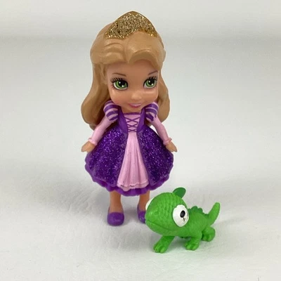 Disney Princesa Mini Muñeca Niño Posable Rapunzel Pasqual Lagarto Figuras Juguete Foto 1 de 4