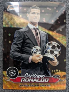 2023-24 TOPPS STADIUM CLUB CHROME CRISTIANO RONALDO ORANGE WAVE REFRACTOR#D22/25 - Picture 1 of 14