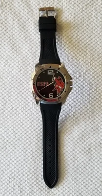 U.S. Polo Assn. Silver Tone Watch Black Dial Silicone Band 6.5"-8" New Battery - Image 1 of 4