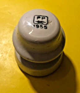Vintage White PP Inc 1955 Porcelain Ceramic Telephone Pole Insulator - Picture 1 of 2