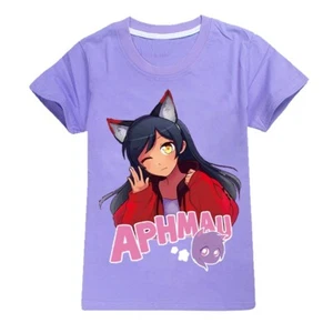 Girls Aphmau Cartoon Print tshirt Anime Short Tops Summer Tees kids Casual shirt - Picture 1 of 43