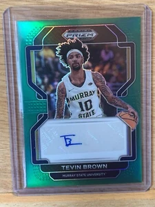 Prizm Draft Picks 2022 Tevin Brown RC verde automático! #DP-TBR Murray State Racers - Imagen 1 de 2