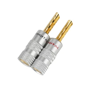 4Pz Spine Placcate Oro 24K Spine Audio Altoparlante Cavo Connettore - Foto 1 di 8