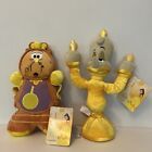 Disney store Stamped Beauty And The Beast Lumiere And Cogsworth Plush Set Tags