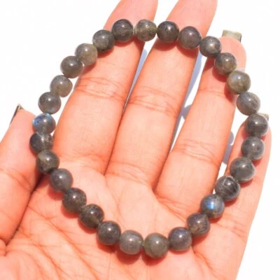 Most Brilliant Labradorite 77 Cts Round Shape Stretchable Bracelet AK 27 E505 - Image 1 of 3